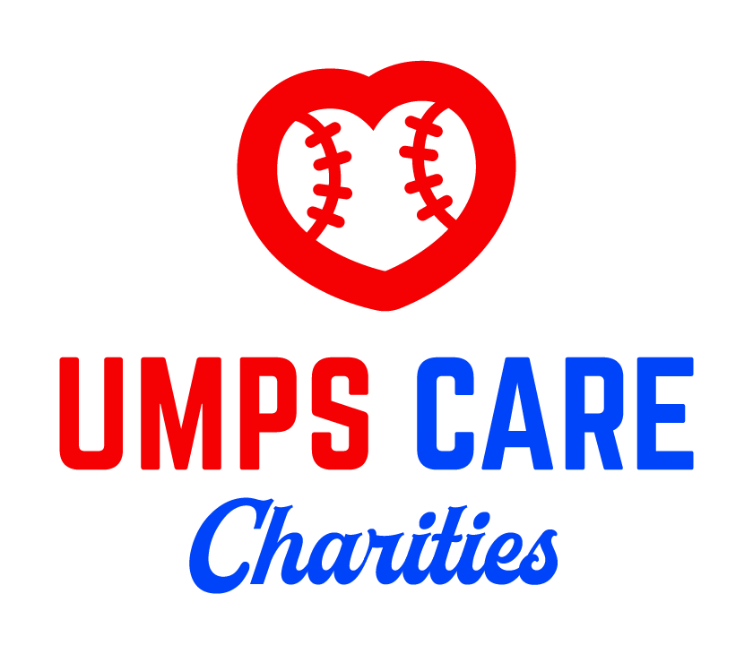 Logo featuring a heart-shaped baseball and the text 'CUMPS CARE Charities'.